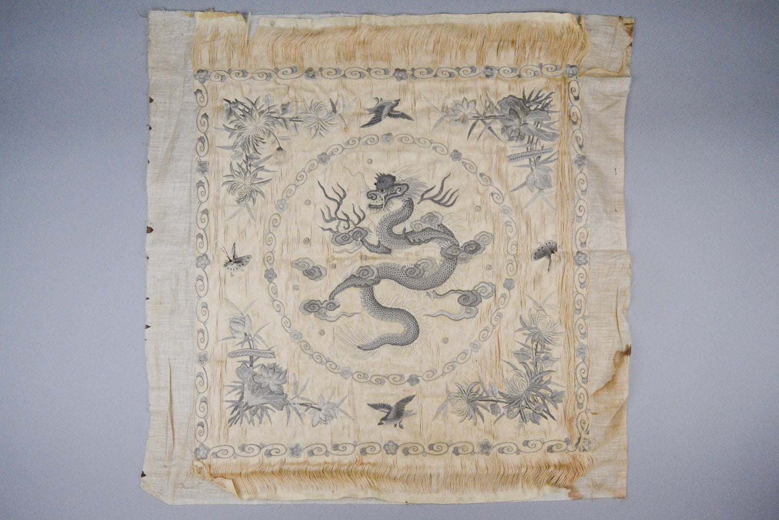 Chinese Silk Embroidery - Dragon with Flaming Pearl