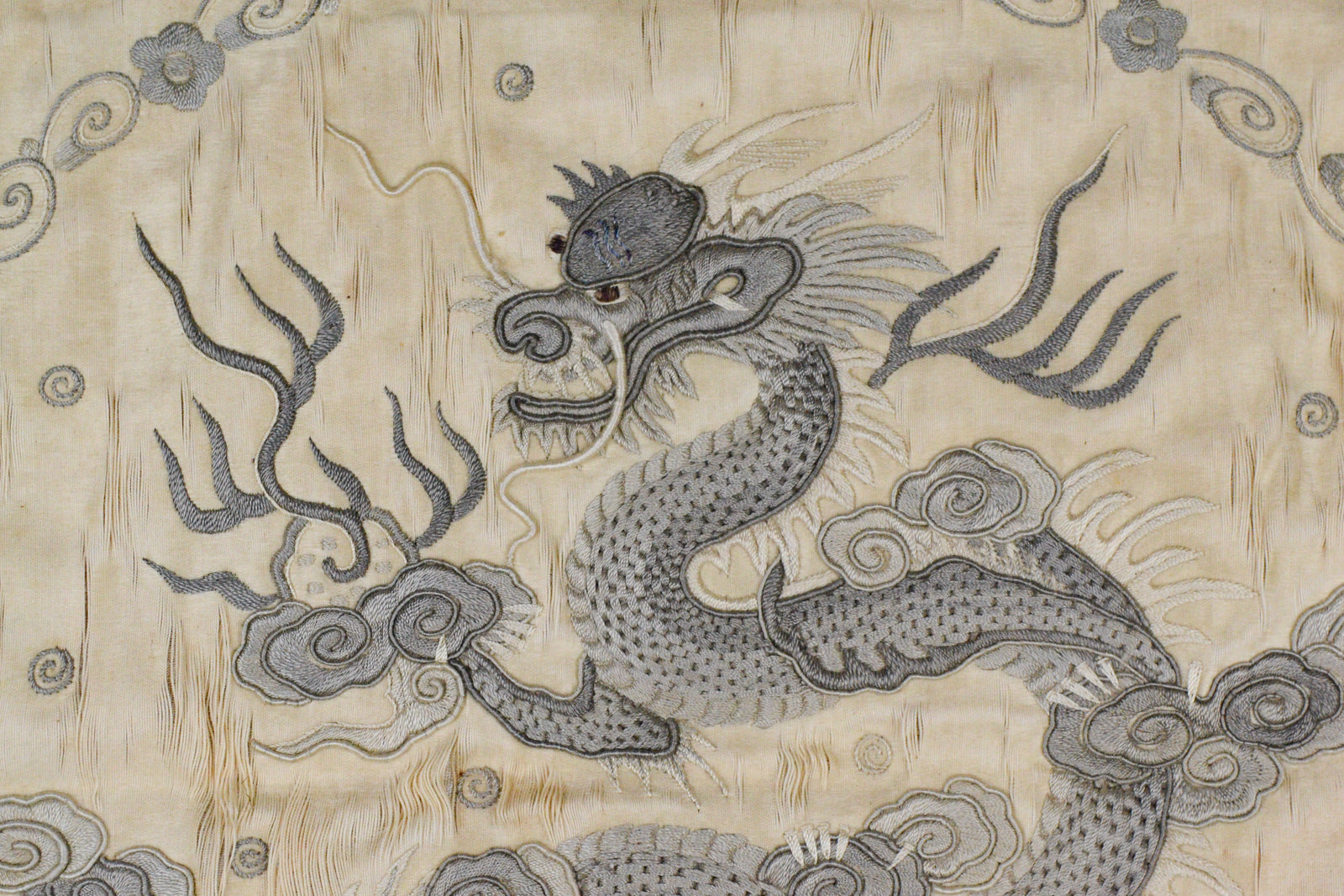 Chinese Silk Embroidery - Dragon with Flaming Pearl