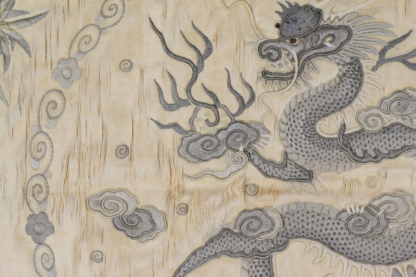 Chinese Silk Embroidery - Dragon with Flaming Pearl