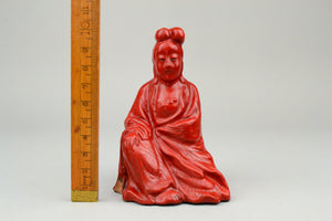Meiji Period Cinnabar Lacquered Guanyin