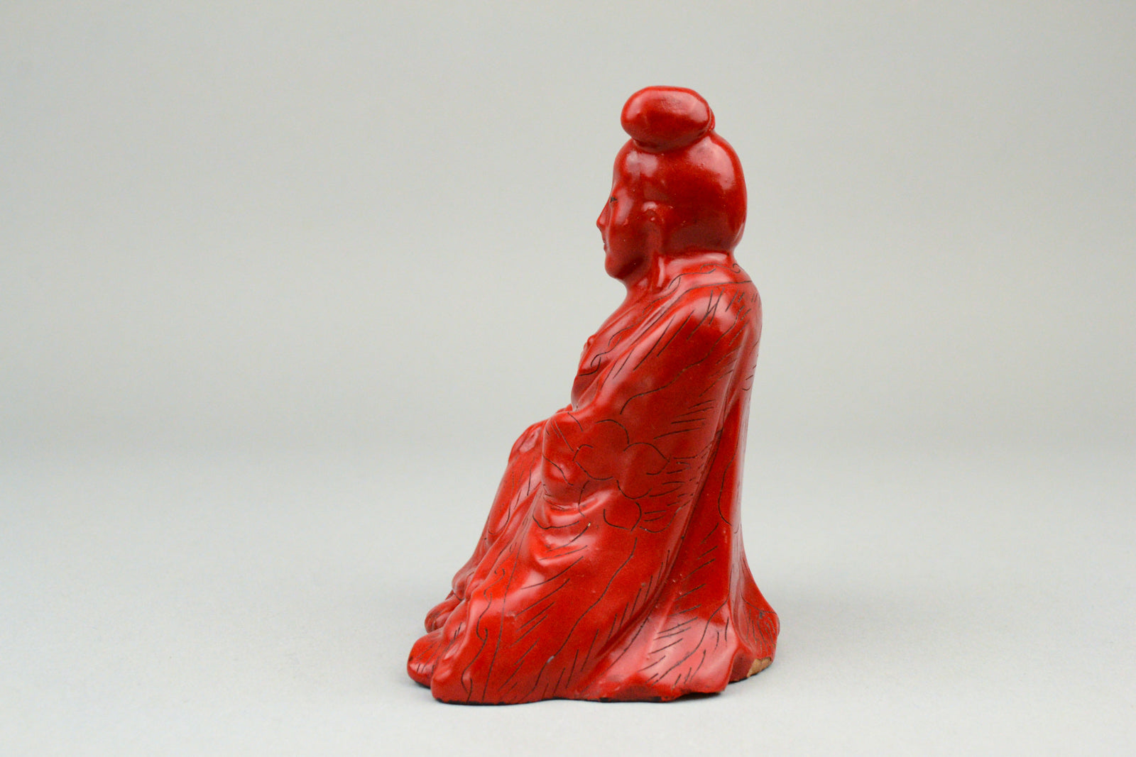 Meiji Period Cinnabar Lacquered Guanyin