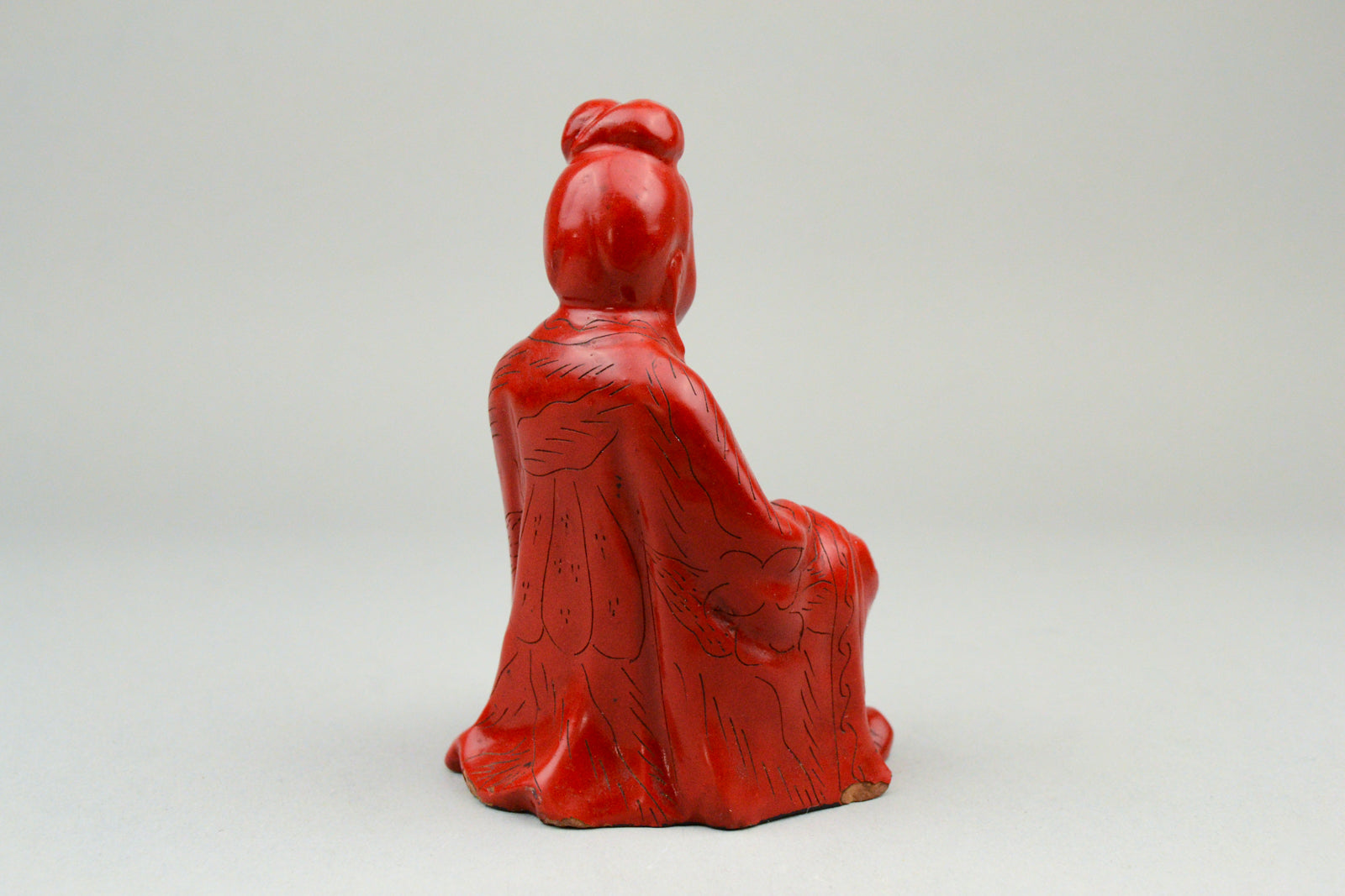Meiji Period Cinnabar Lacquered Guanyin