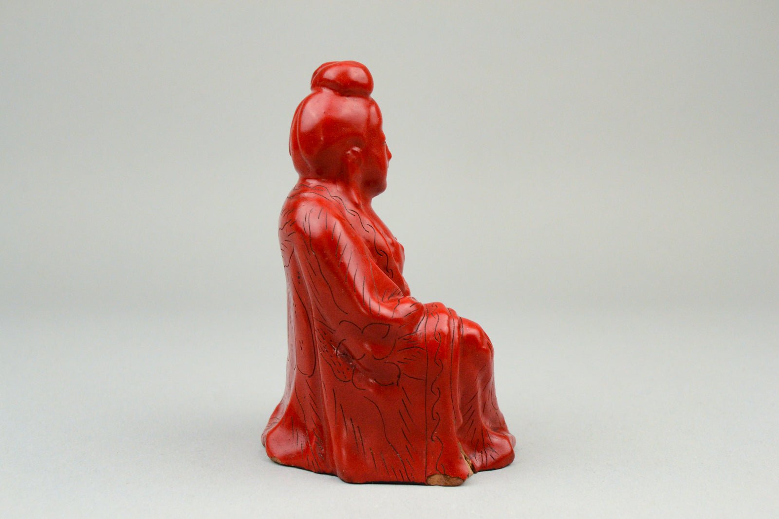 Meiji Period Cinnabar Lacquered Guanyin