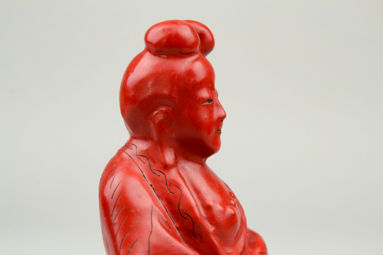 Meiji Period Cinnabar Lacquered Guanyin