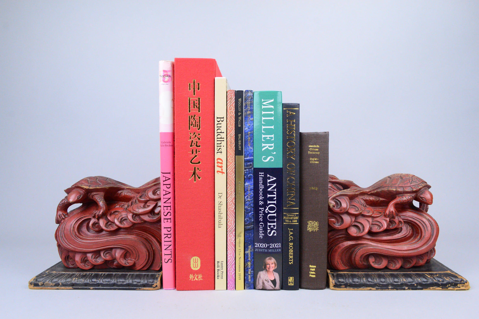 Meiji Lacquered Minogame Bookends