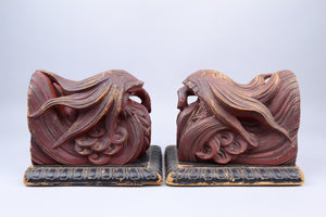 Meiji Lacquered Minogame Bookends