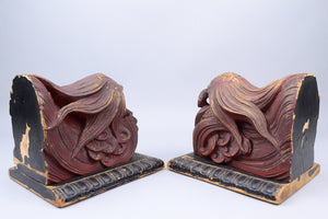 Meiji Lacquered Minogame Bookends