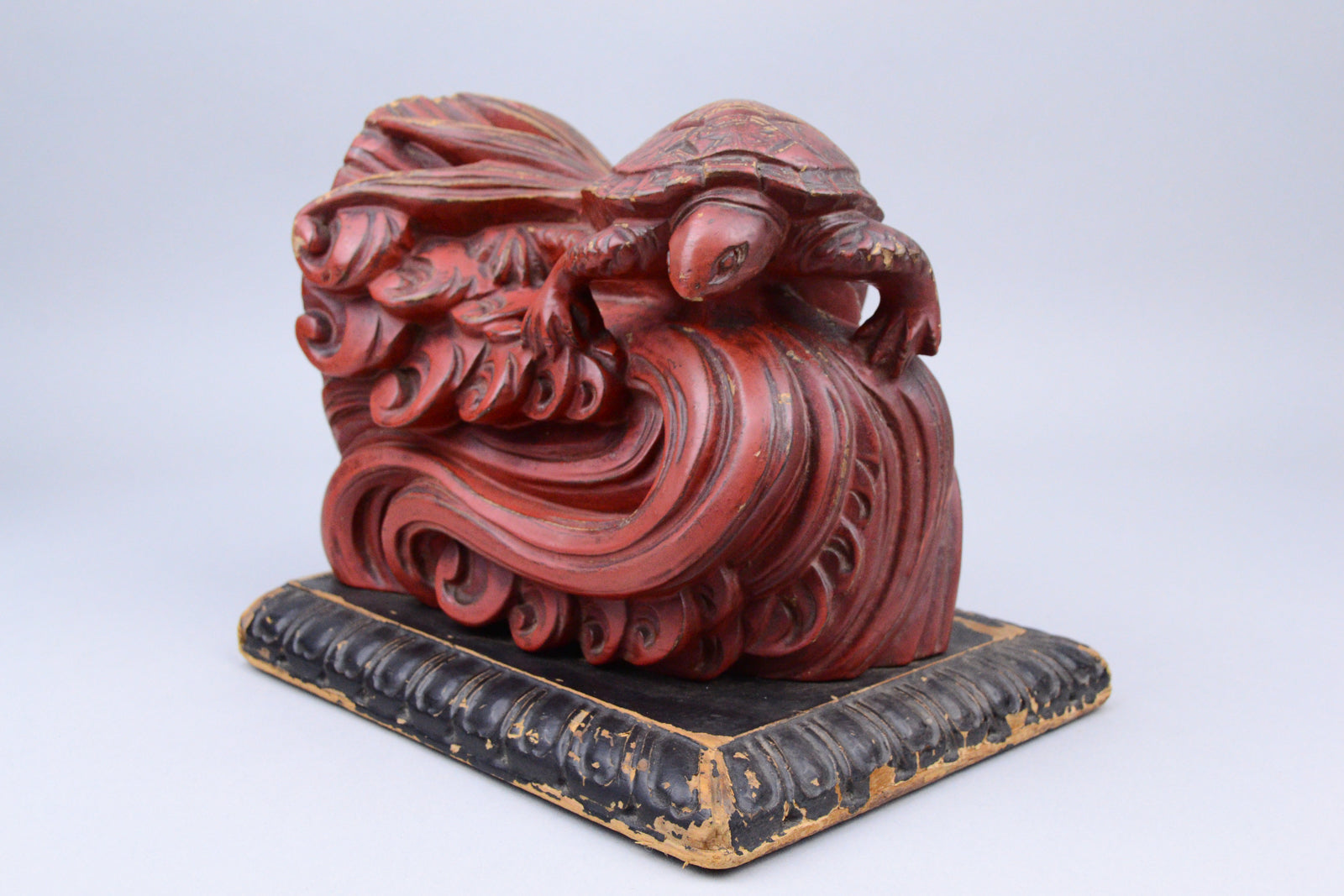 Meiji Lacquered Minogame Bookends