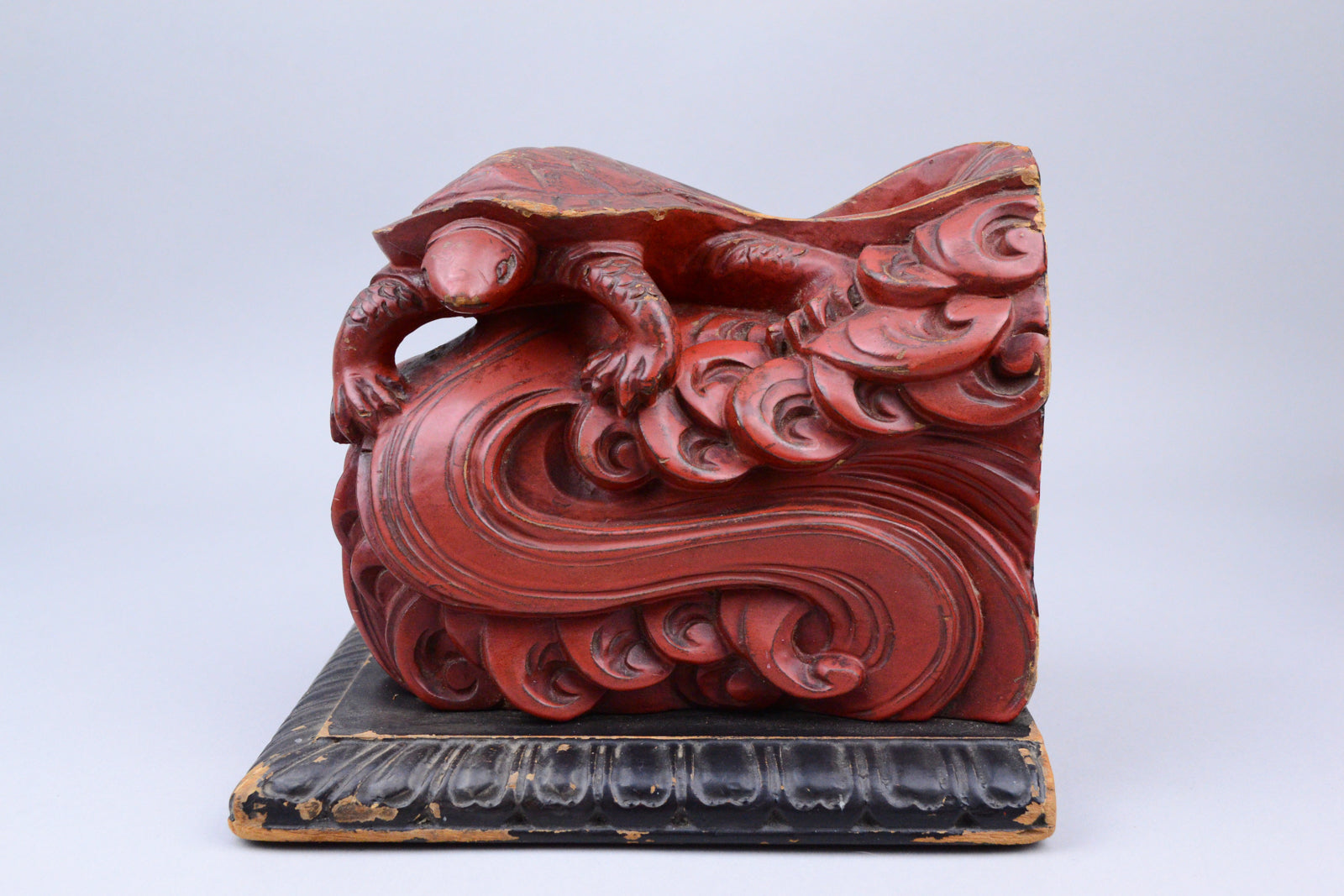 Meiji Lacquered Minogame Bookends