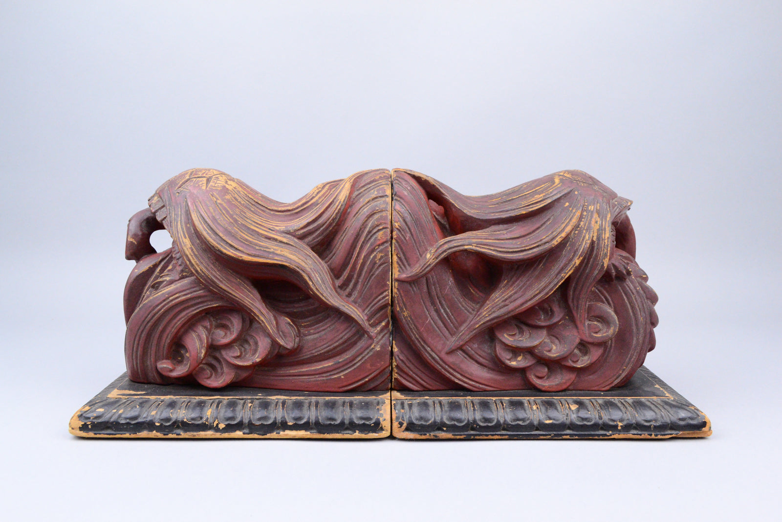 Meiji Lacquered Minogame Bookends