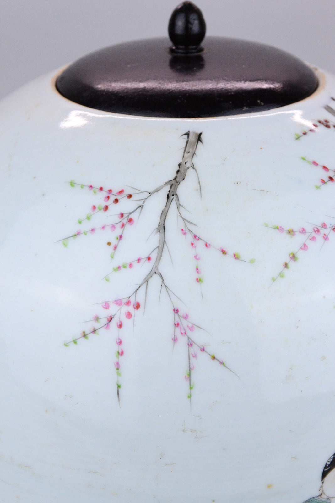 Chinese Ginger Jar Garden Scene with Butterflies