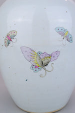 Chinese Ginger Jar Garden Scene with Butterflies