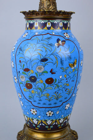 Antique Japanese Cloisonne Lamp