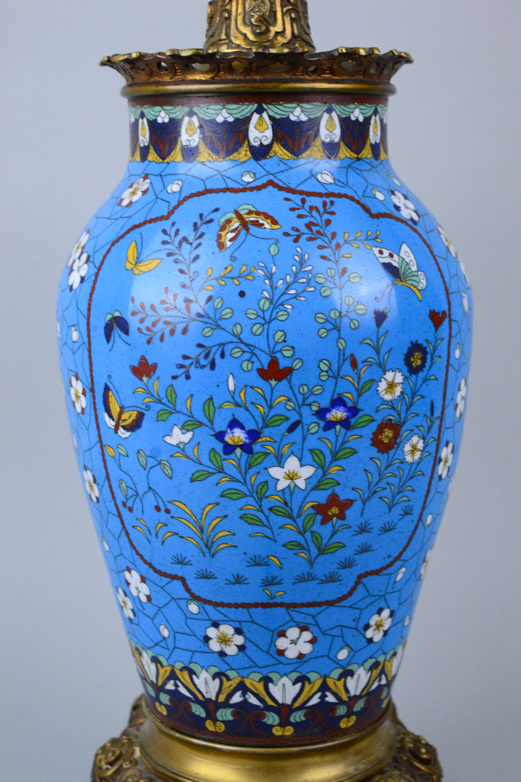 Antique Japanese Cloisonne Lamp