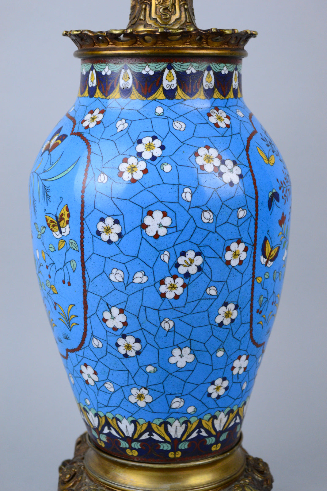 Antique Japanese Cloisonne Lamp