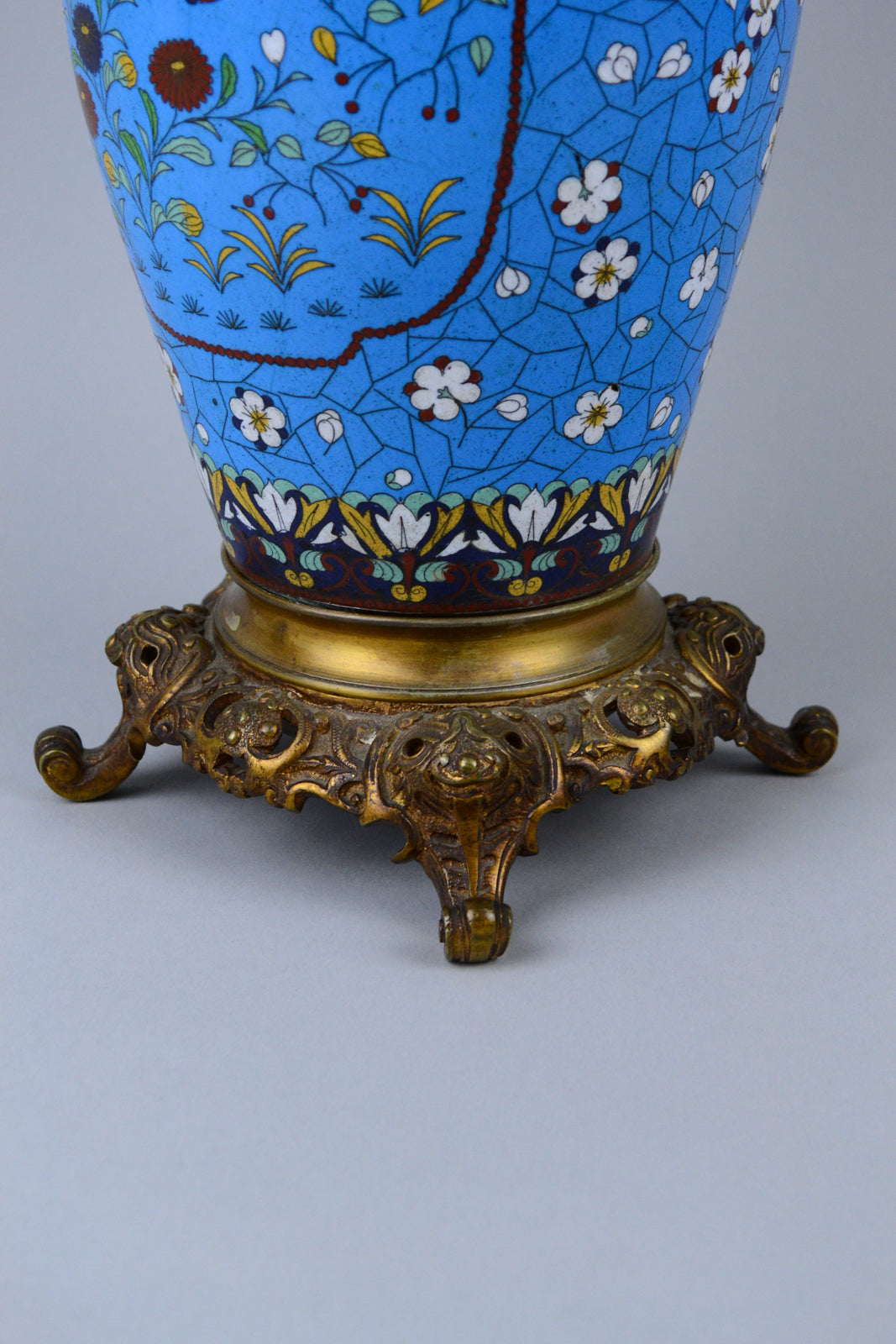 Antique Japanese Cloisonne Lamp