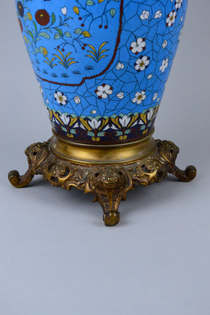 Antique Japanese Cloisonne Lamp